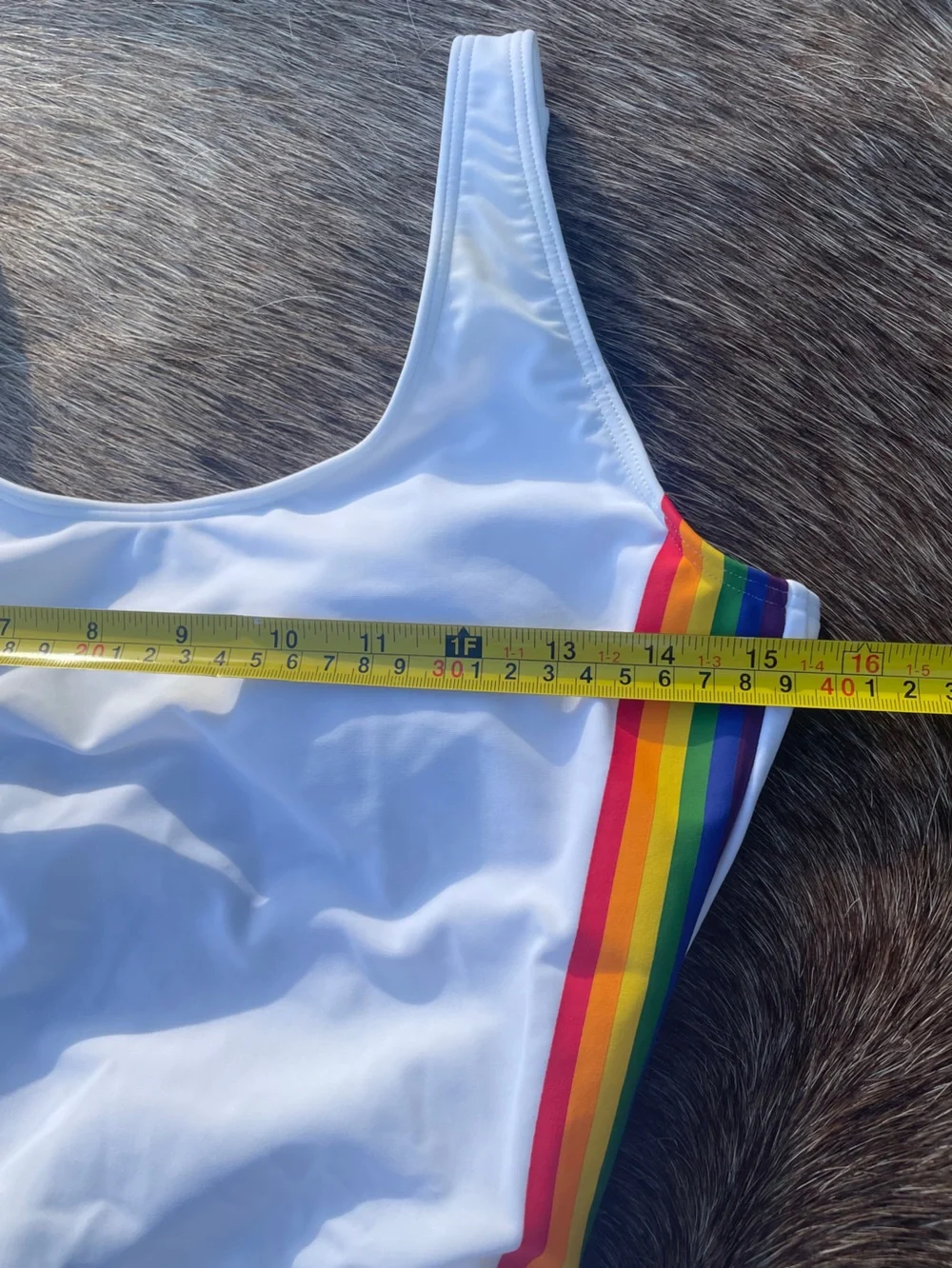 Abercrombie &‎ Fitch Cheeky Rainbow Stripe One Piece Swimsuit M NWT